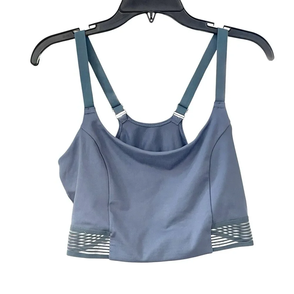 All In Motion Sports Bra Blue Gray Cropped Top Mesh Yoga Pilate Gym  Sz XXL
